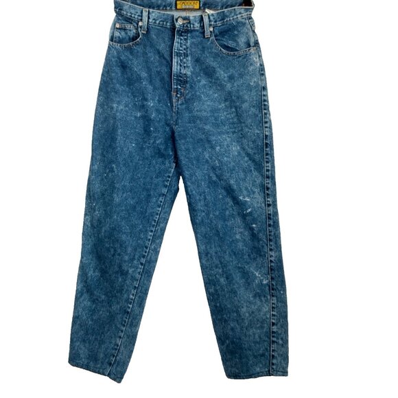 Vintage Sasson Acid Wash Jeans Women 14 Blue Stone Washed High Waist Mom 80s 90s - Picture 1 of 16